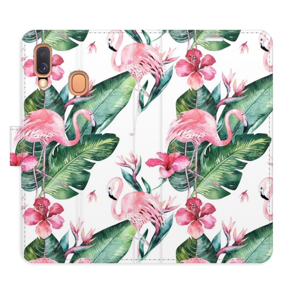 Flipové puzdro iSaprio - Flamingos Pattern - Samsung Galaxy A40