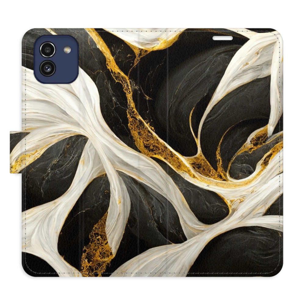 Flipové puzdro iSaprio - BlackGold Marble - Samsung Galaxy A03