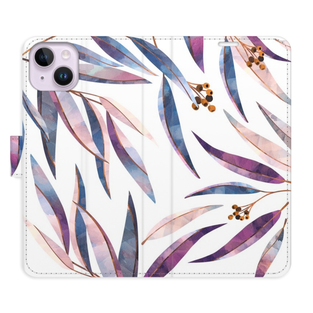 Flipové puzdro iSaprio - Ornamental Leaves - iPhone 14 Plus