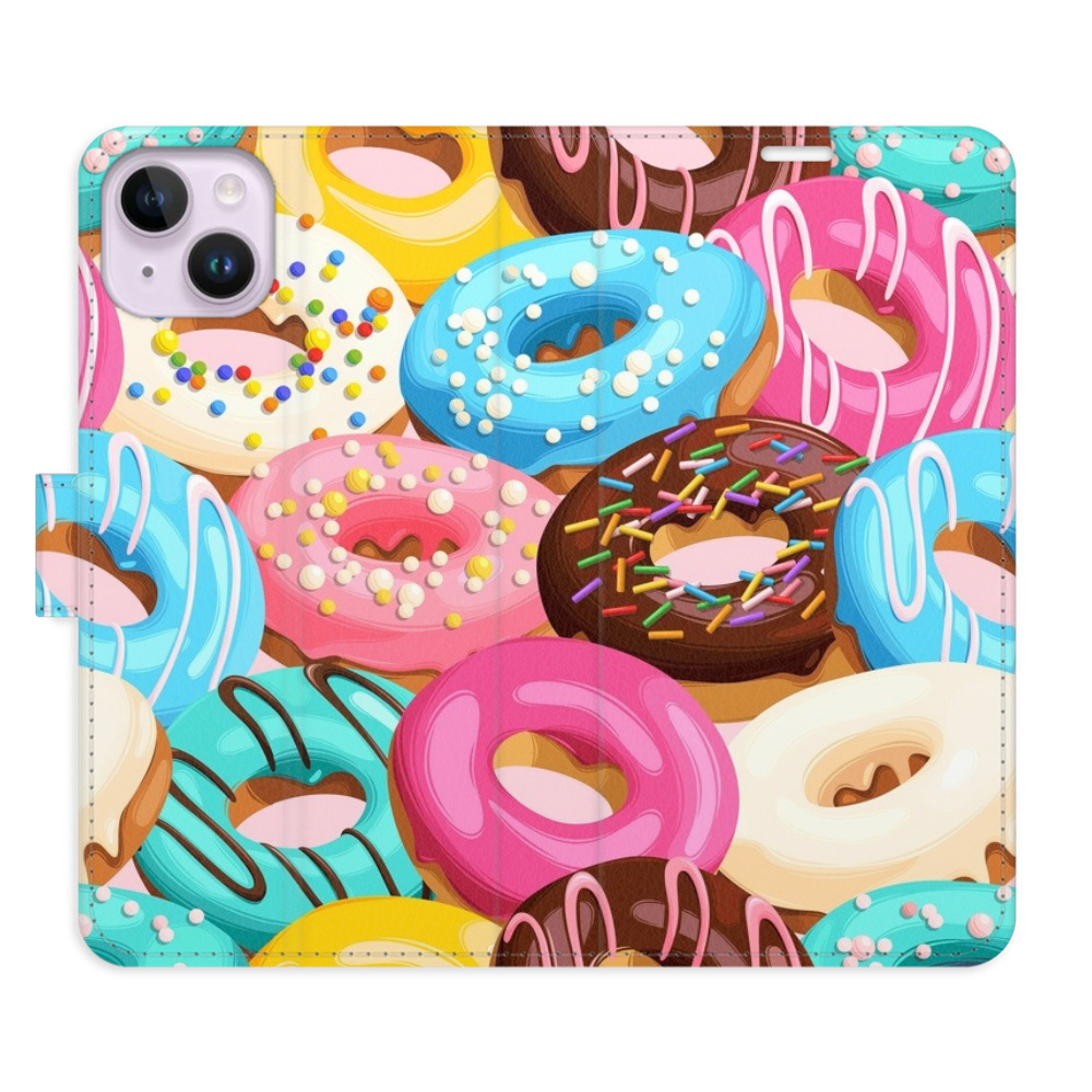 Flipové puzdro iSaprio - Donuts Pattern 02 - iPhone 14 Plus