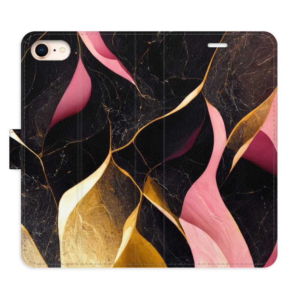 Flipové puzdro iSaprio - Gold Pink Marble 02 - iPhone 7/8/SE 2020