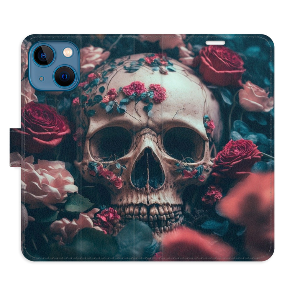 Flipové puzdro iSaprio - Skull in Roses 02 - iPhone 13 mini