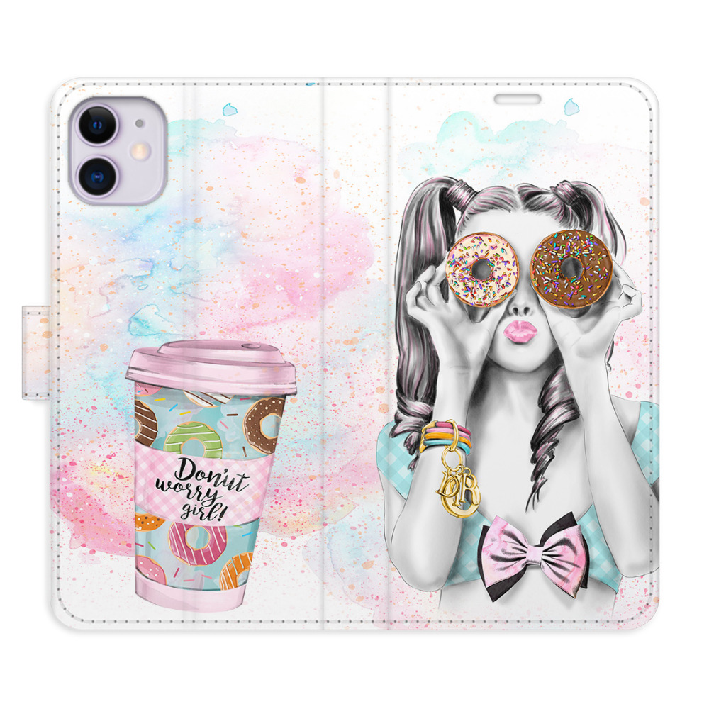 Flipové puzdro iSaprio - Donut Worry Girl - iPhone 11