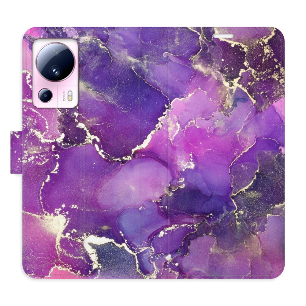 Flipové puzdro iSaprio - Purple Marble - Xiaomi 13 Lite