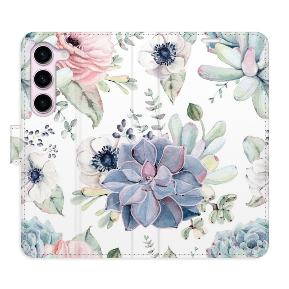 Flipové puzdro iSaprio - Succulents - Samsung Galaxy S23 5G