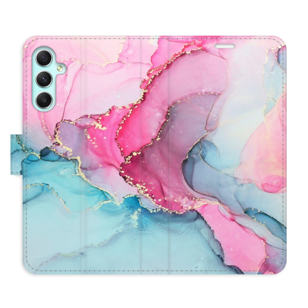 Flipové puzdro iSaprio - PinkBlue Marble - Samsung Galaxy A34 5G