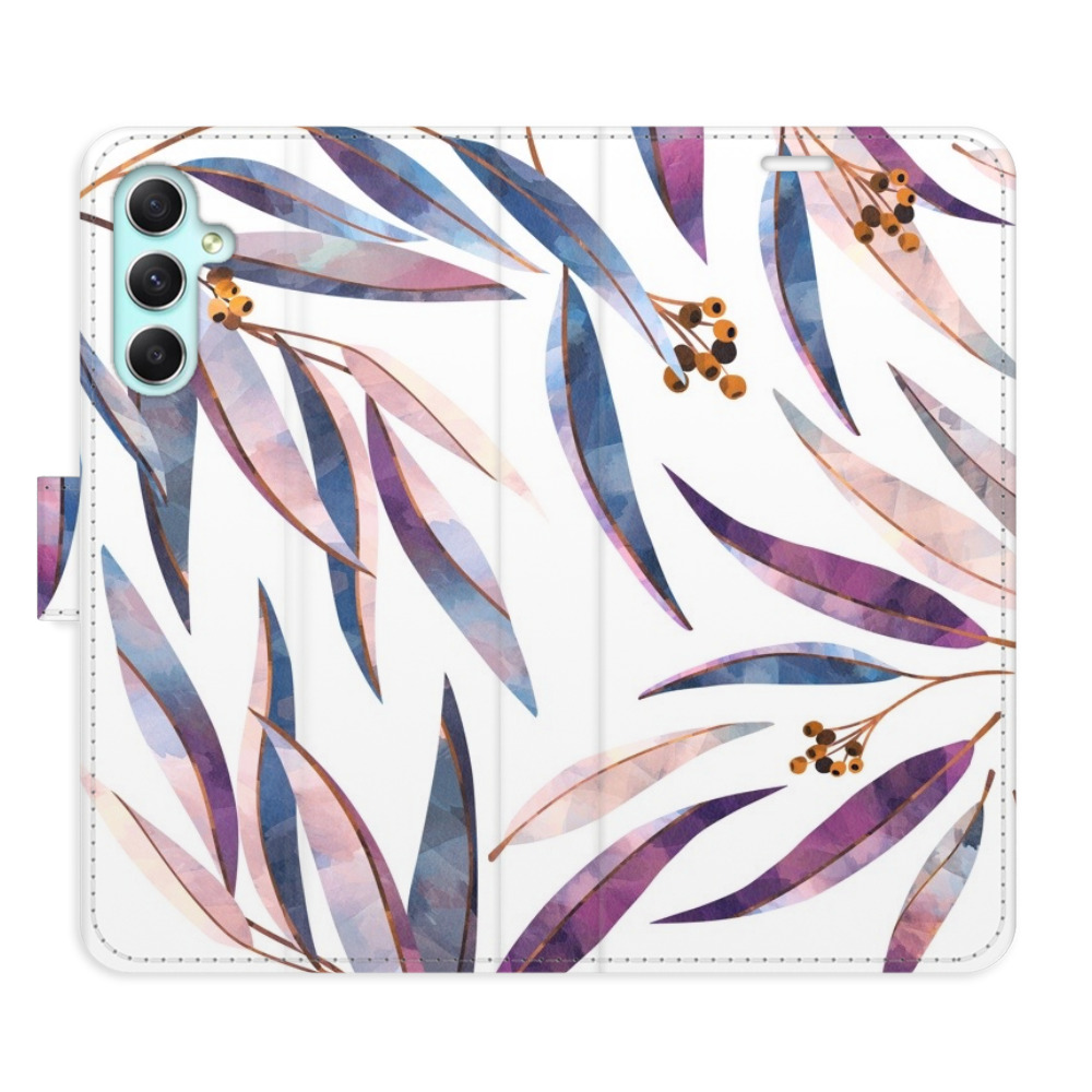 Flipové puzdro iSaprio - Ornamental Leaves - Samsung Galaxy A34 5G