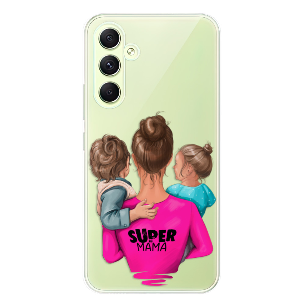 Odolné silikónové puzdro iSaprio - Super Mama - Boy and Girl - Samsung Galaxy A54 5G