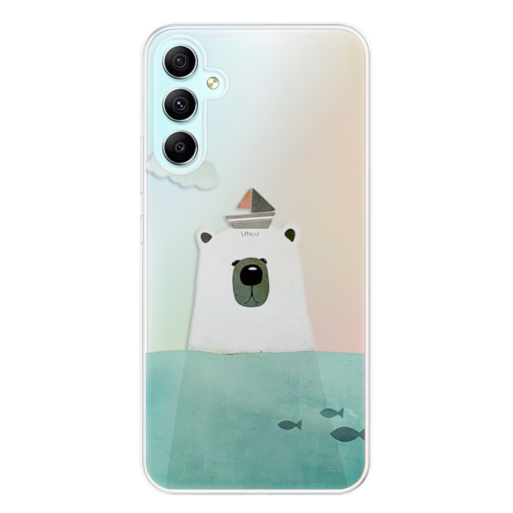 Odolné silikónové puzdro iSaprio - Bear With Boat - Samsung Galaxy A34 5G