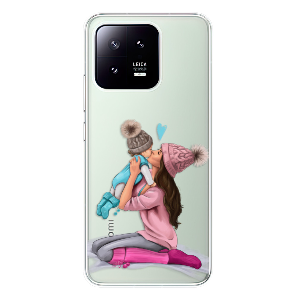 Odolné silikónové puzdro iSaprio - Kissing Mom - Brunette and Boy - Xiaomi 13
