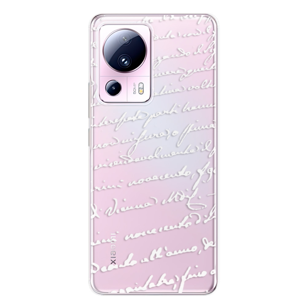Odolné silikónové puzdro iSaprio - Handwriting 01 - white - Xiaomi 13 Lite