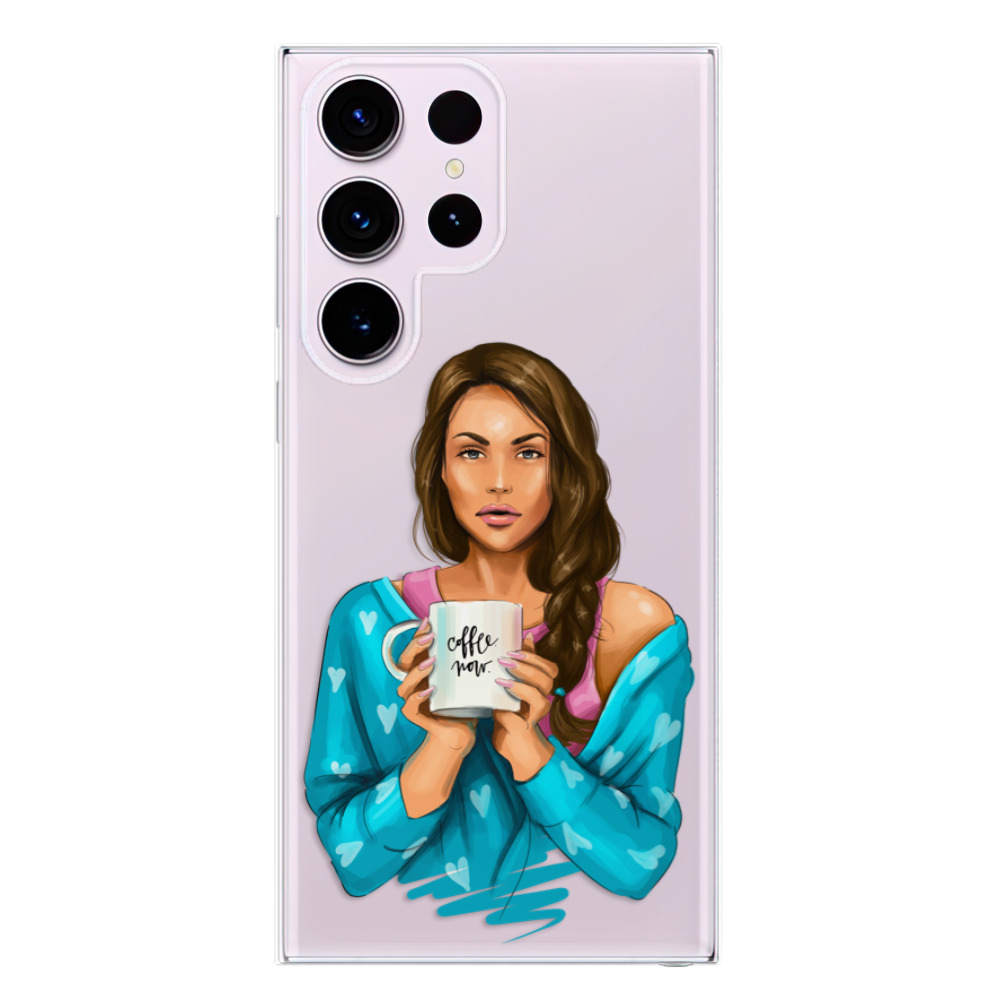 Odolné silikónové puzdro iSaprio - Coffe Now - Brunette - Samsung Galaxy S23 Ultra