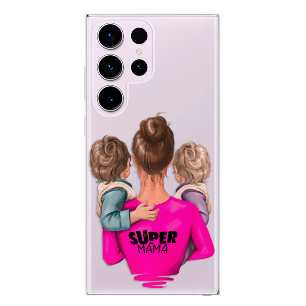 Odolné silikónové puzdro iSaprio - Super Mama - Two Boys - Samsung Galaxy S23 Ultra