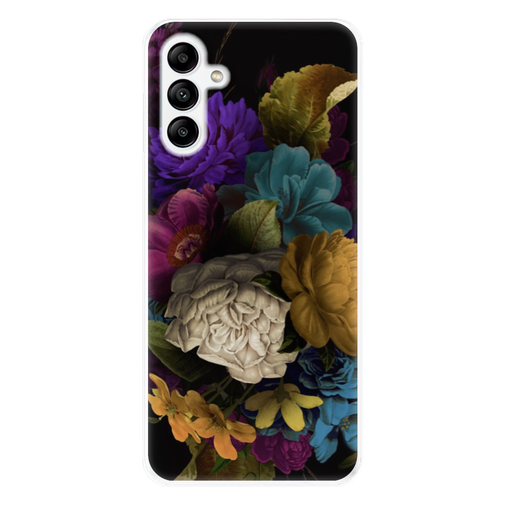 Odolné silikónové puzdro iSaprio - Dark Flowers - Samsung Galaxy A04s