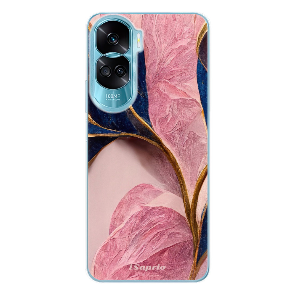 Odolné silikónové puzdro iSaprio - Pink Blue Leaves - Honor 90 Lite 5G