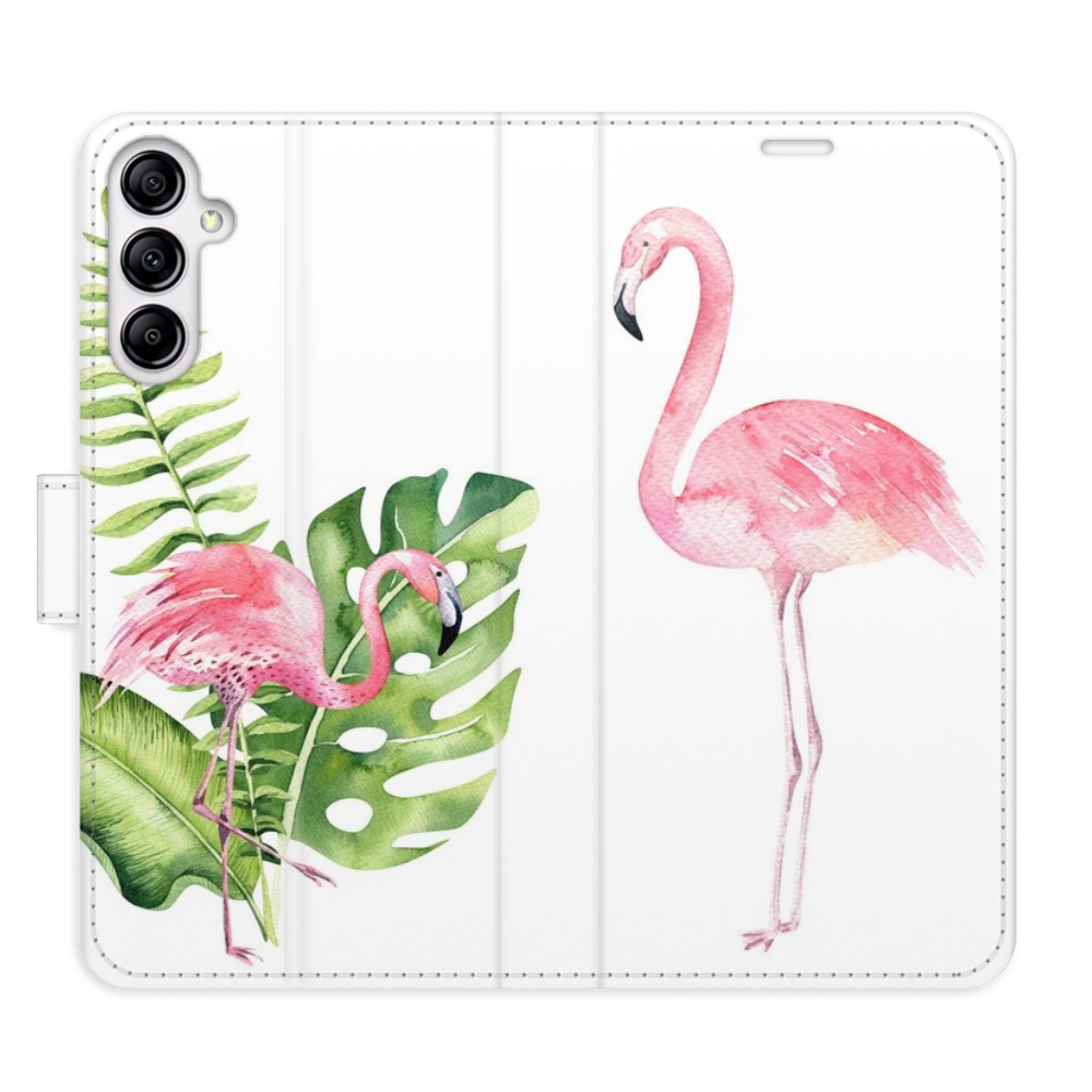 Flipové puzdro iSaprio - Flamingos - Samsung Galaxy A14 / A14 5G