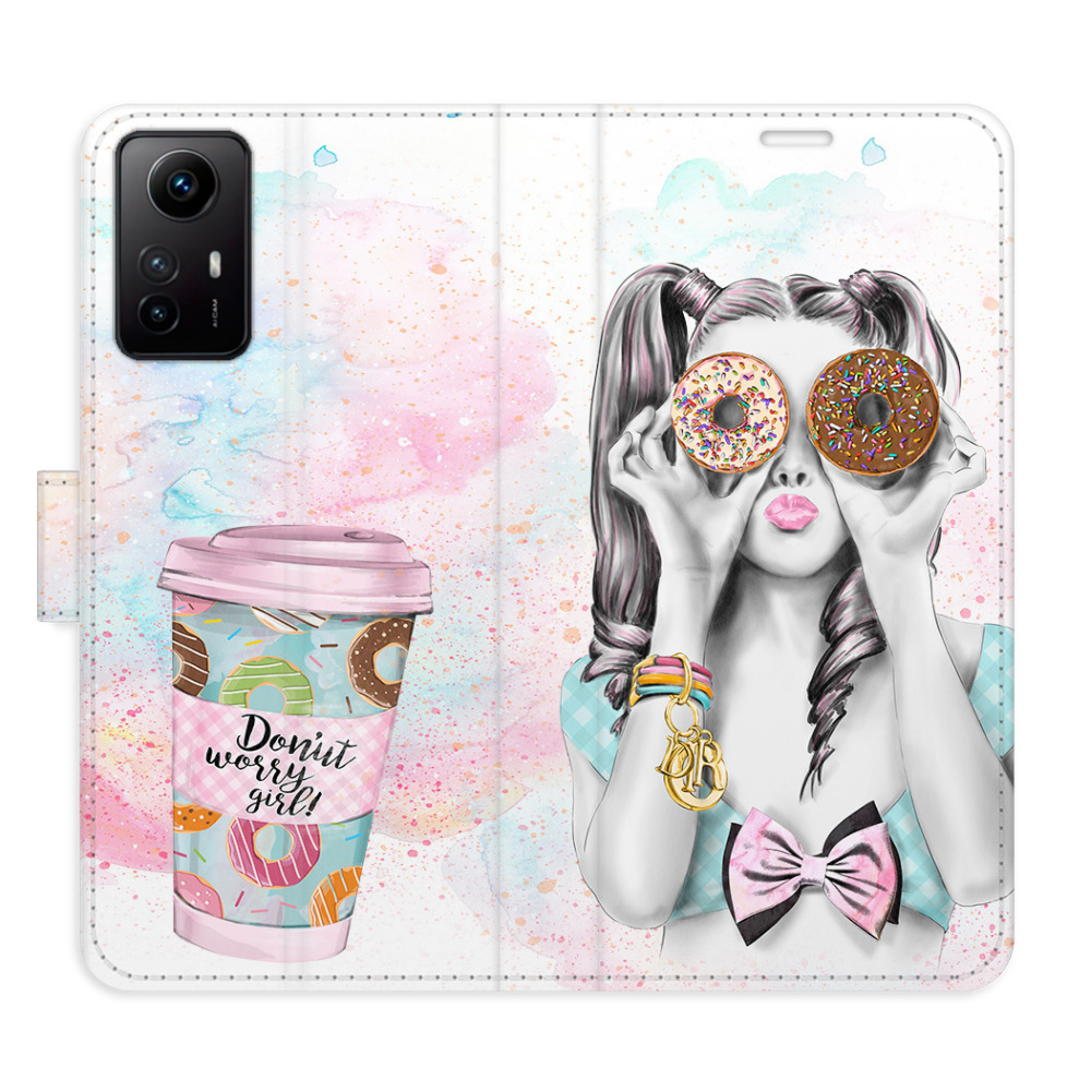 Flipové puzdro iSaprio - Donut Worry Girl - Xiaomi Redmi Note 12S