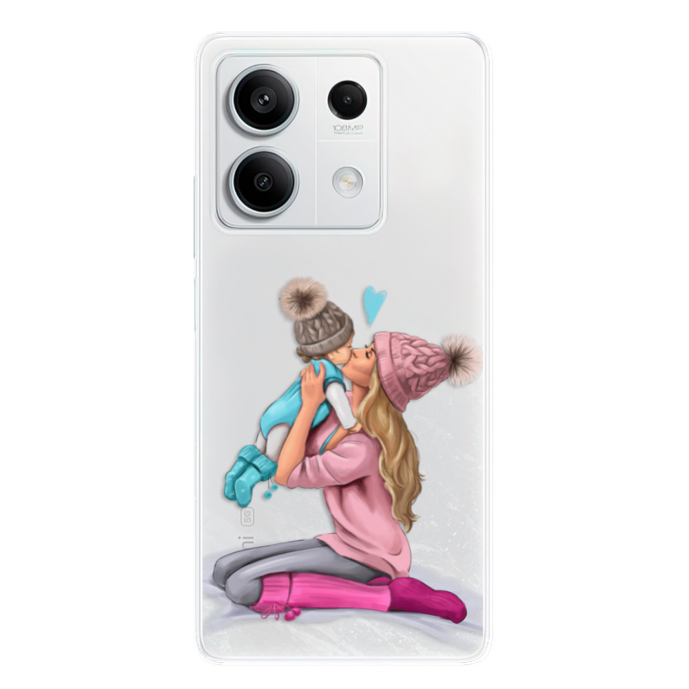 Odolné silikónové puzdro iSaprio - Kissing Mom - Blond and Boy - Xiaomi Redmi Note 13 5G