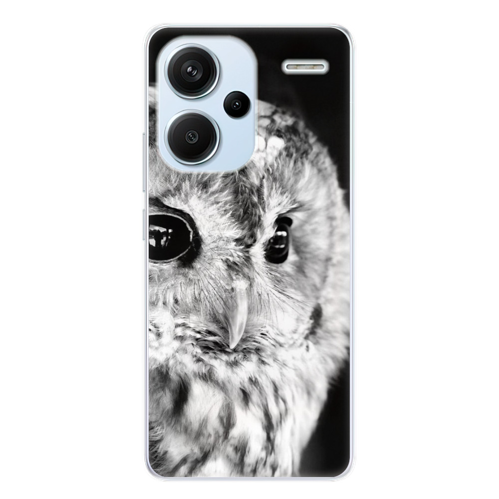 Odolné silikónové puzdro iSaprio - BW Owl - Xiaomi Redmi Note 13 Pro+ 5G
