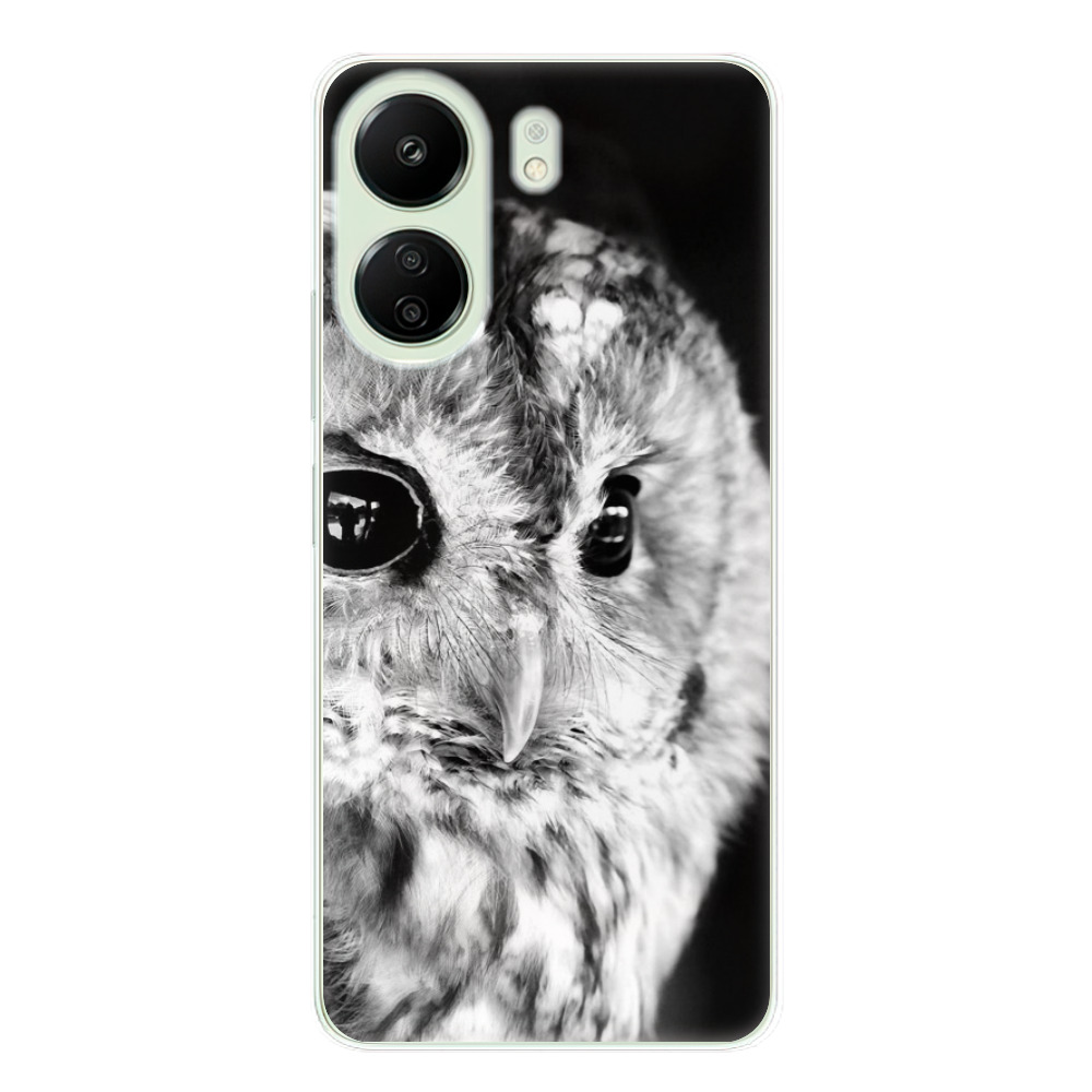 Odolné silikónové puzdro iSaprio - BW Owl - Xiaomi Redmi 13C