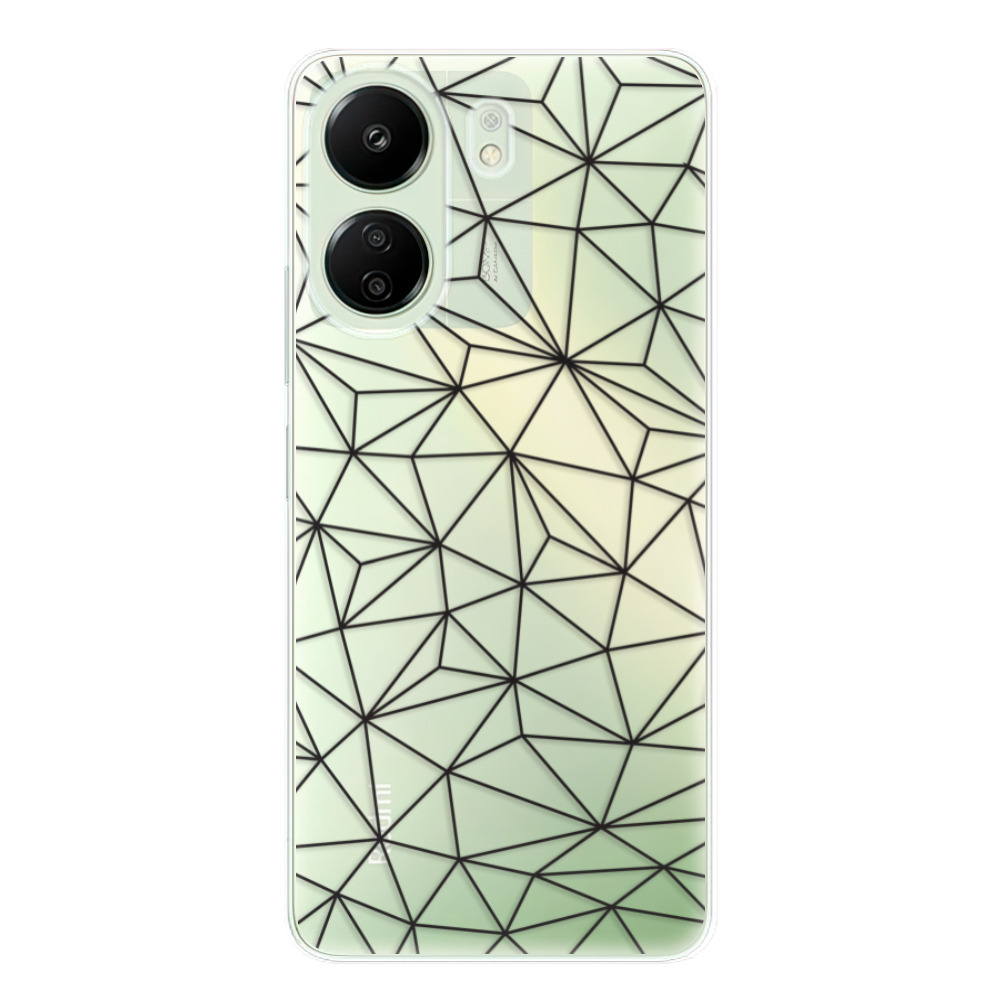 Odolné silikónové puzdro iSaprio - Abstract Triangles 03 - black - Xiaomi Redmi 13C