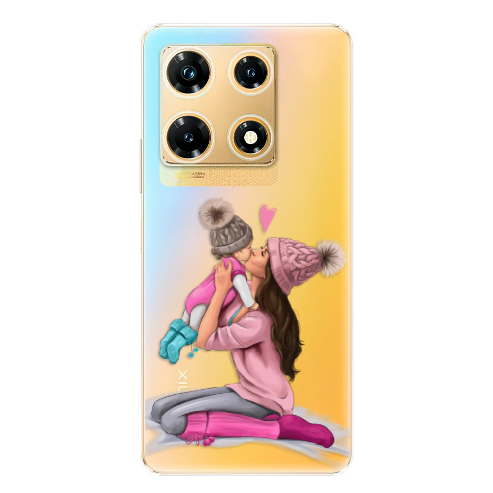 Odolné silikónové puzdro iSaprio - Kissing Mom - Brunette and Girl - Infinix Note 30 PRO