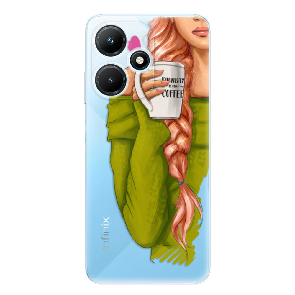 Odolné silikónové puzdro iSaprio - My Coffe and Redhead Girl - Infinix Hot 30i