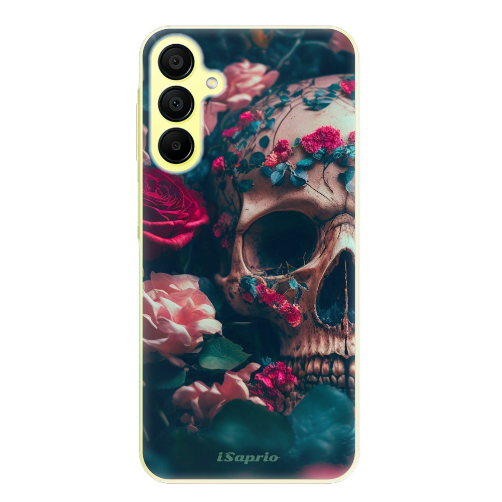 Odolné silikónové puzdro iSaprio - Skull in Roses - Samsung Galaxy A15 / A15 5G