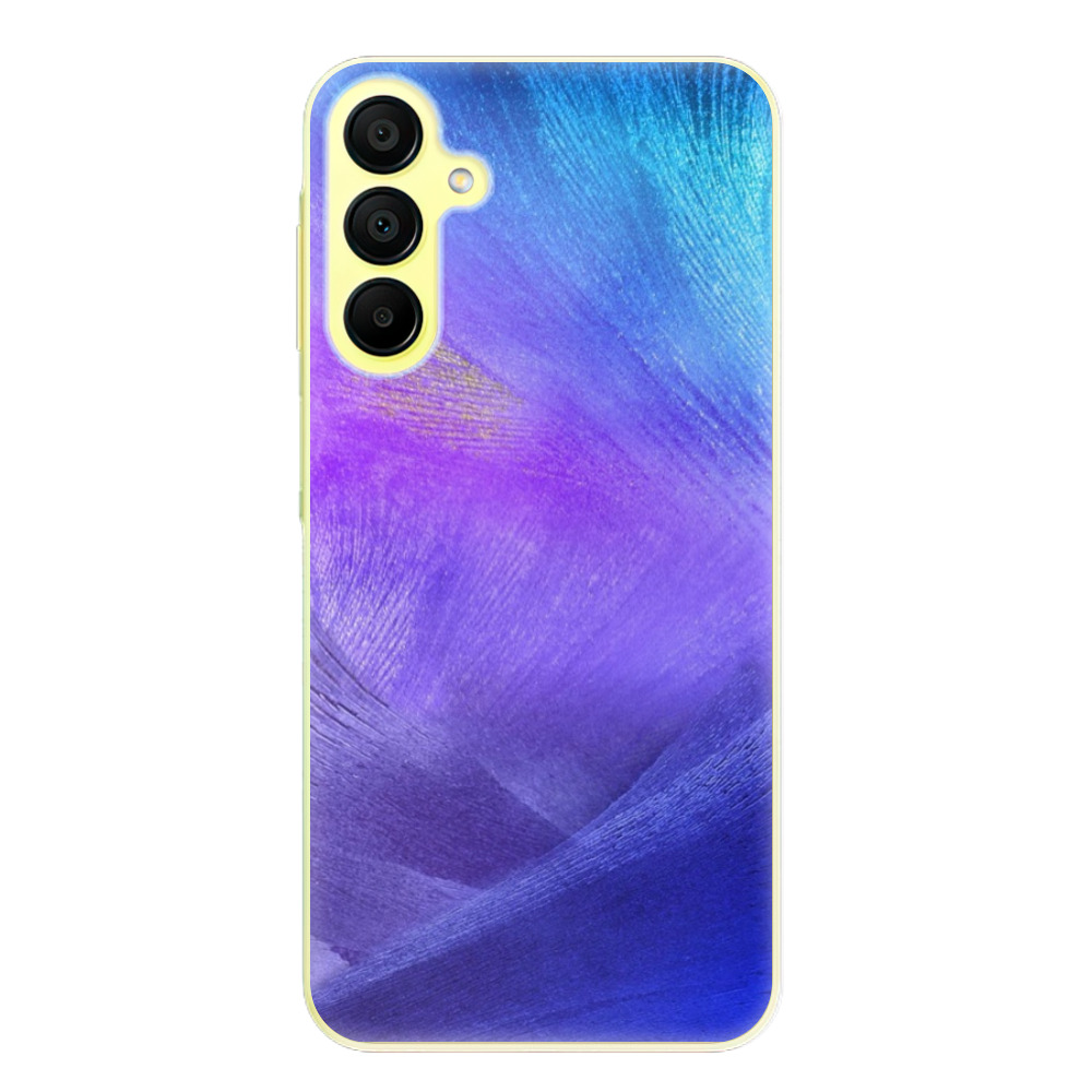 Odolné silikónové puzdro iSaprio - Purple Feathers - Samsung Galaxy A15 / A15 5G