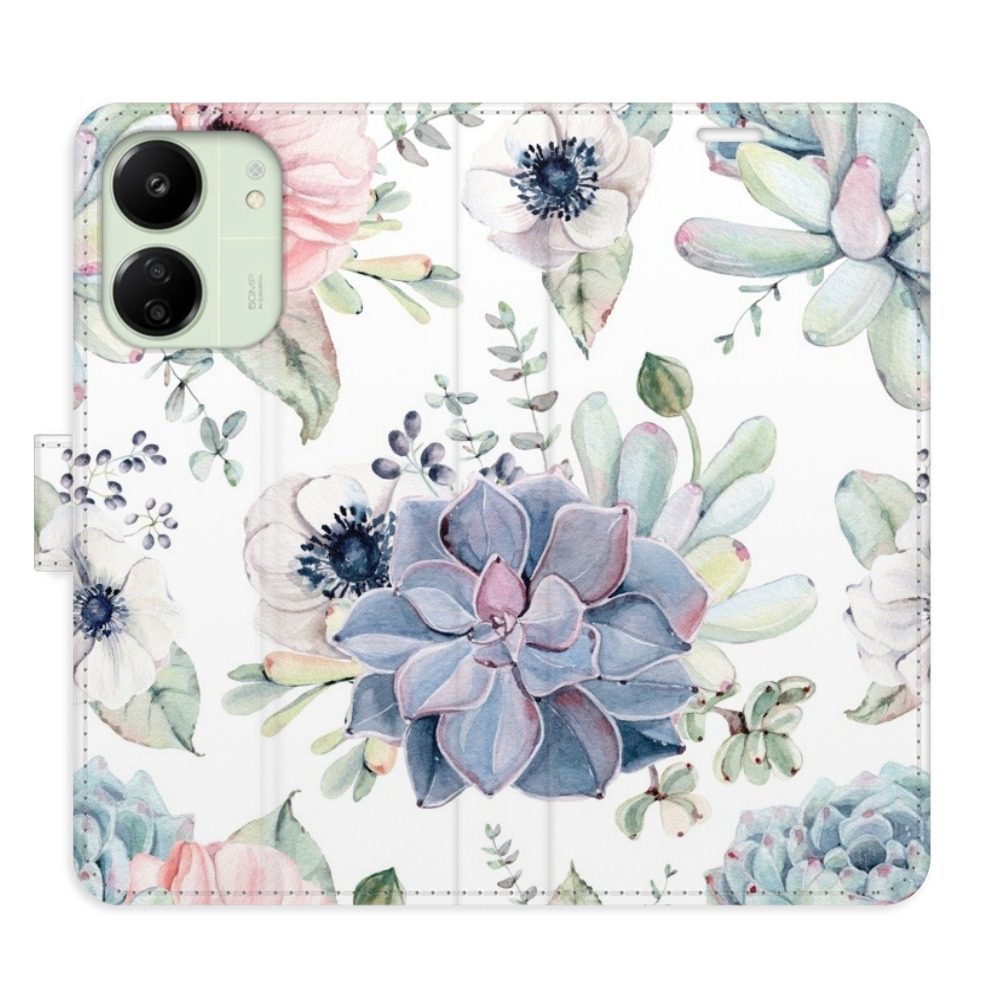 Flipové puzdro iSaprio - Succulents - Xiaomi Redmi 13C