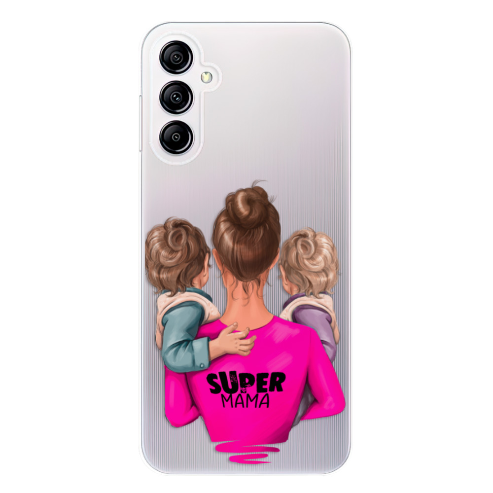 Odolné silikónové puzdro iSaprio - Super Mama - Two Boys - Samsung Galaxy A14 / A14 5G