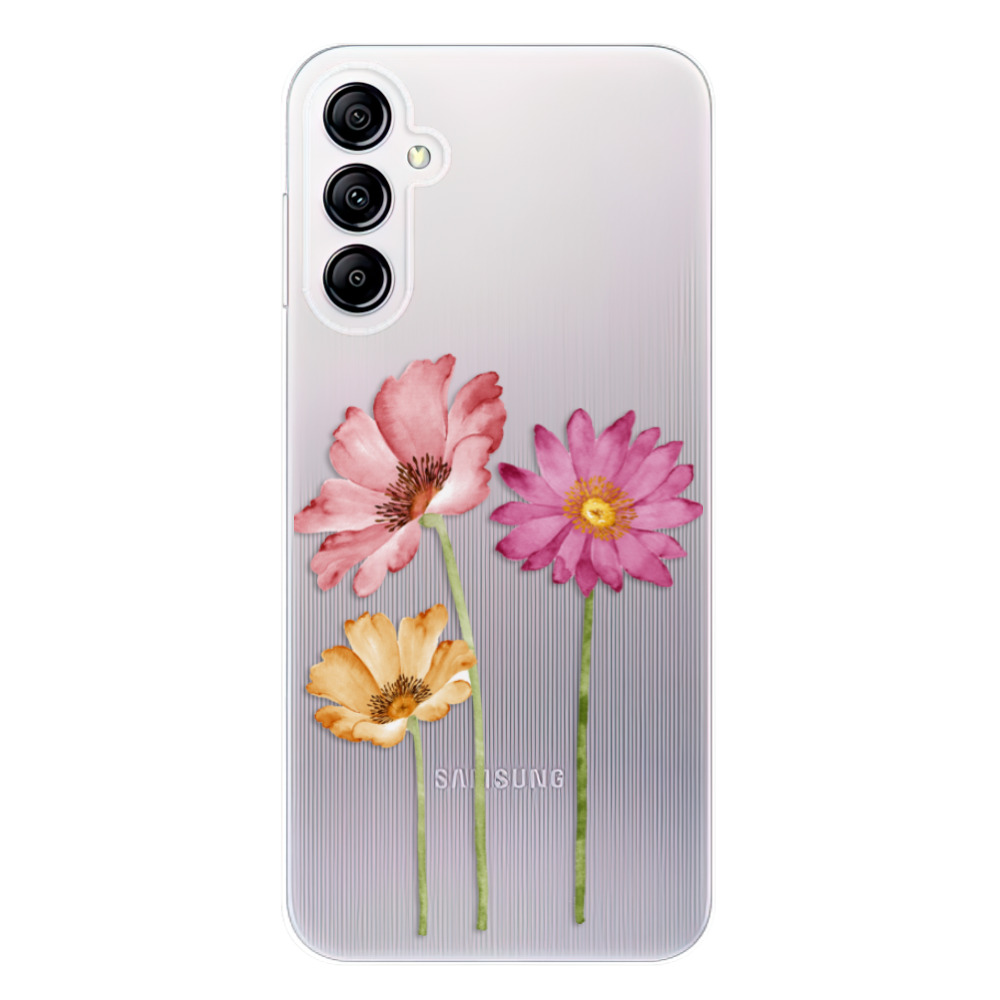Odolné silikónové puzdro iSaprio - Three Flowers - Samsung Galaxy A14 / A14 5G