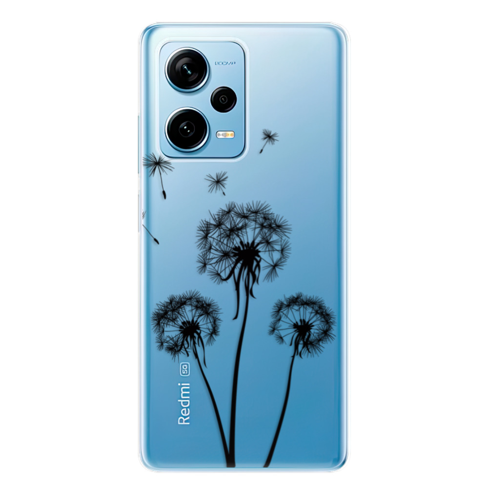 Odolné silikónové puzdro iSaprio - Three Dandelions - black - Xiaomi Redmi Note 12 Pro+ 5G