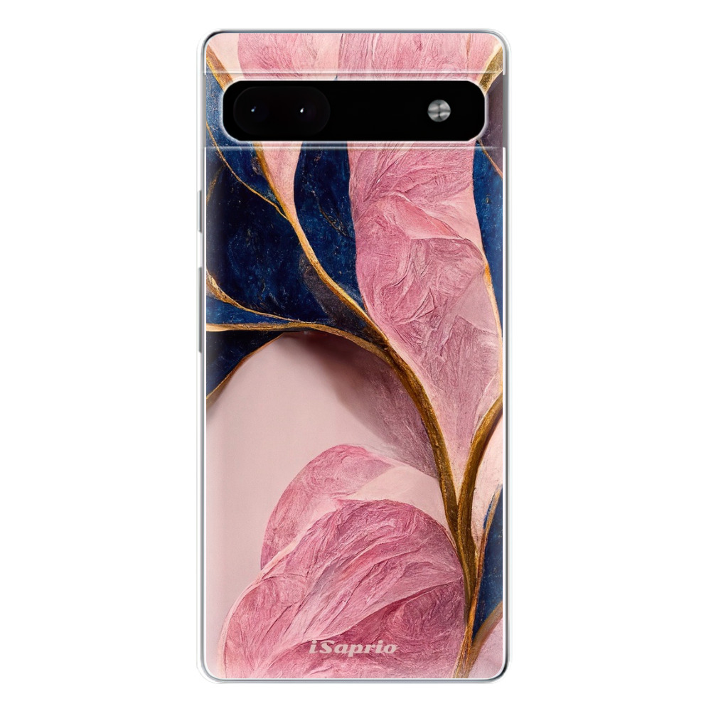 Odolné silikónové puzdro iSaprio - Pink Blue Leaves - Google Pixel 6a 5G