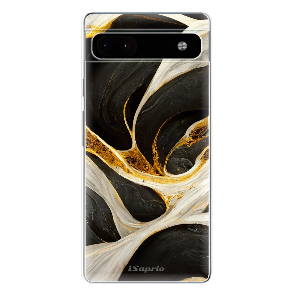 Odolné silikónové puzdro iSaprio - Black and Gold - Google Pixel 6a 5G