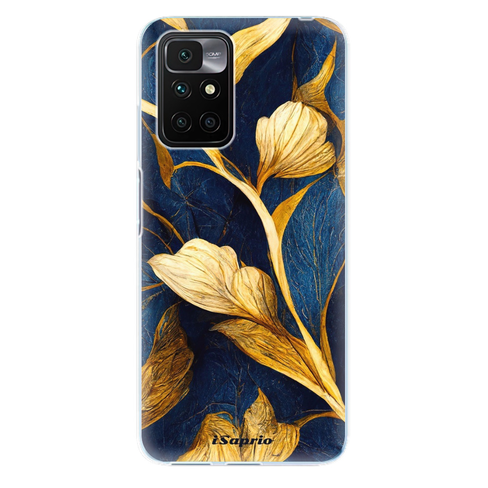 Odolné silikónové puzdro iSaprio - Gold Leaves - Xiaomi Redmi 10