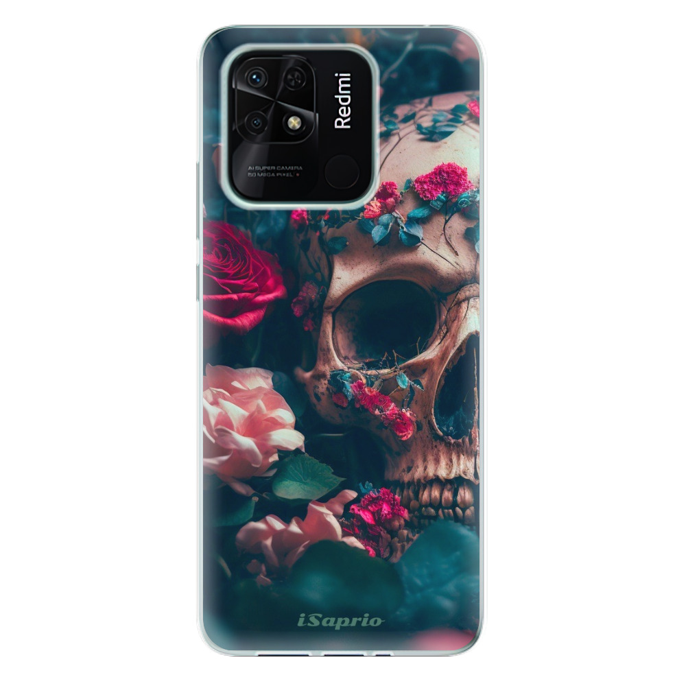Odolné silikónové puzdro iSaprio - Skull in Roses - Xiaomi Redmi 10C