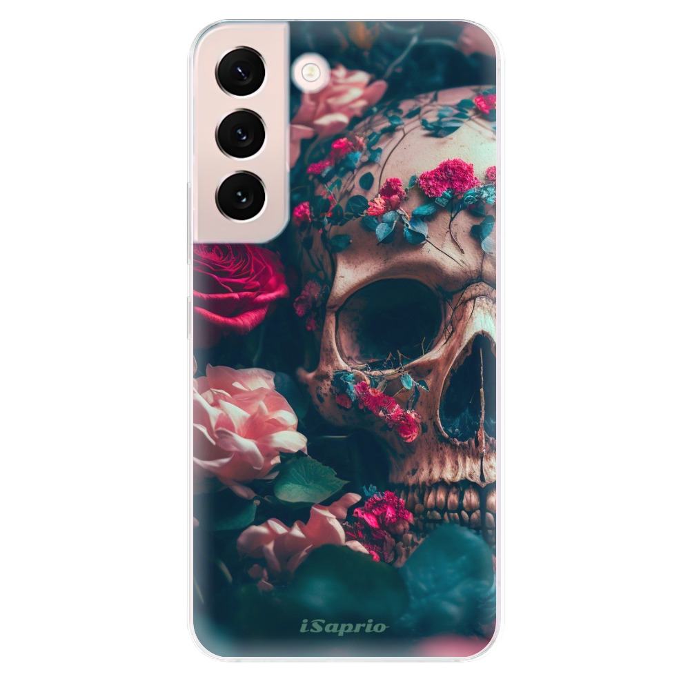 Odolné silikónové puzdro iSaprio - Skull in Roses - Samsung Galaxy S22+ 5G