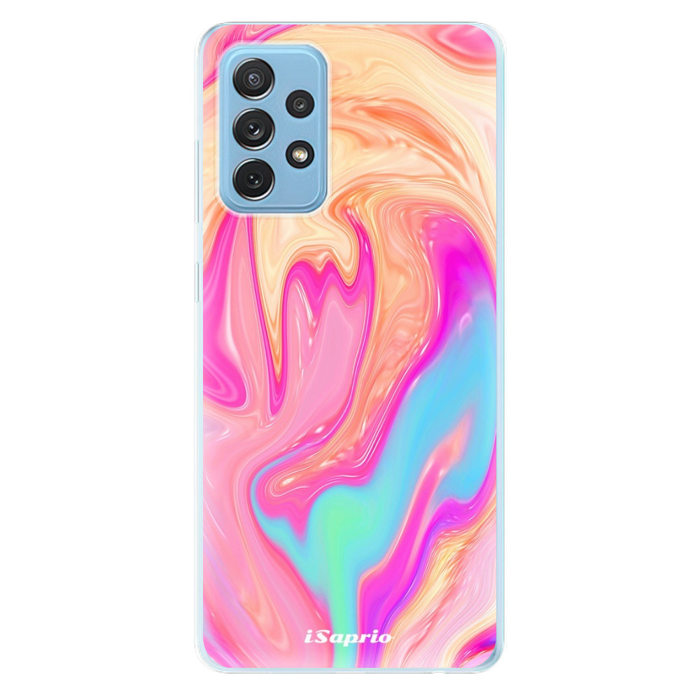 Odolné silikónové puzdro iSaprio - Orange Liquid - Samsung Galaxy A72