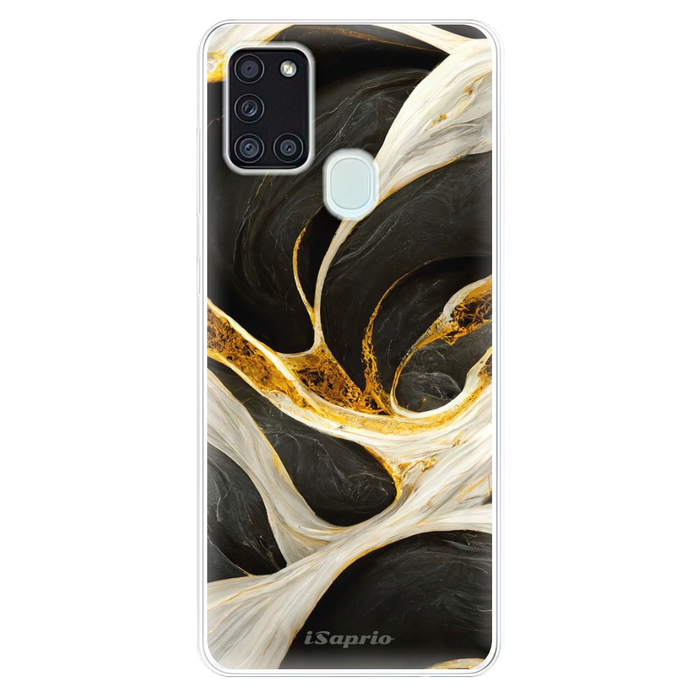 Odolné silikónové puzdro iSaprio - Black and Gold - Samsung Galaxy A21s