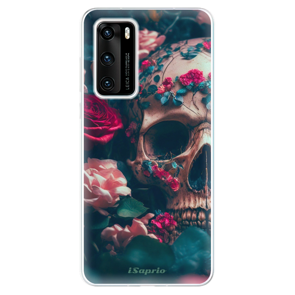 Odolné silikónové puzdro iSaprio - Skull in Roses - Huawei P40