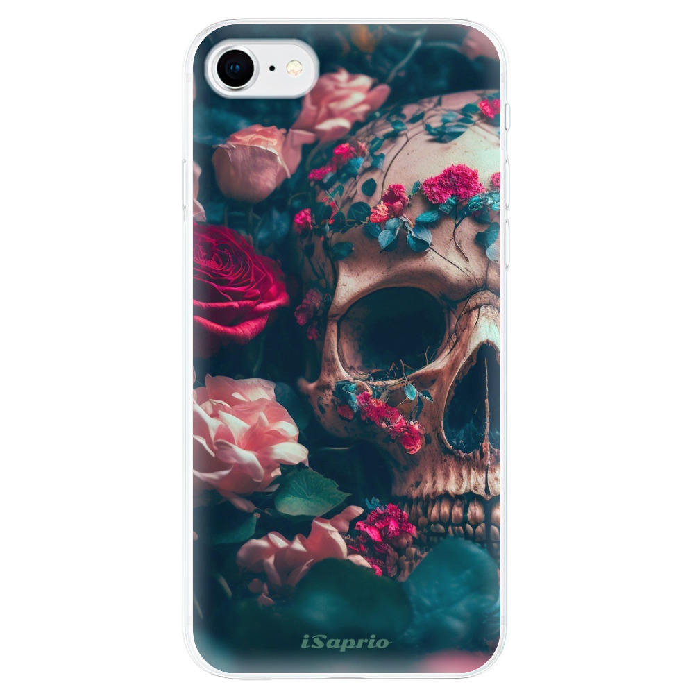 Odolné silikónové puzdro iSaprio - Skull in Roses - iPhone SE 2020
