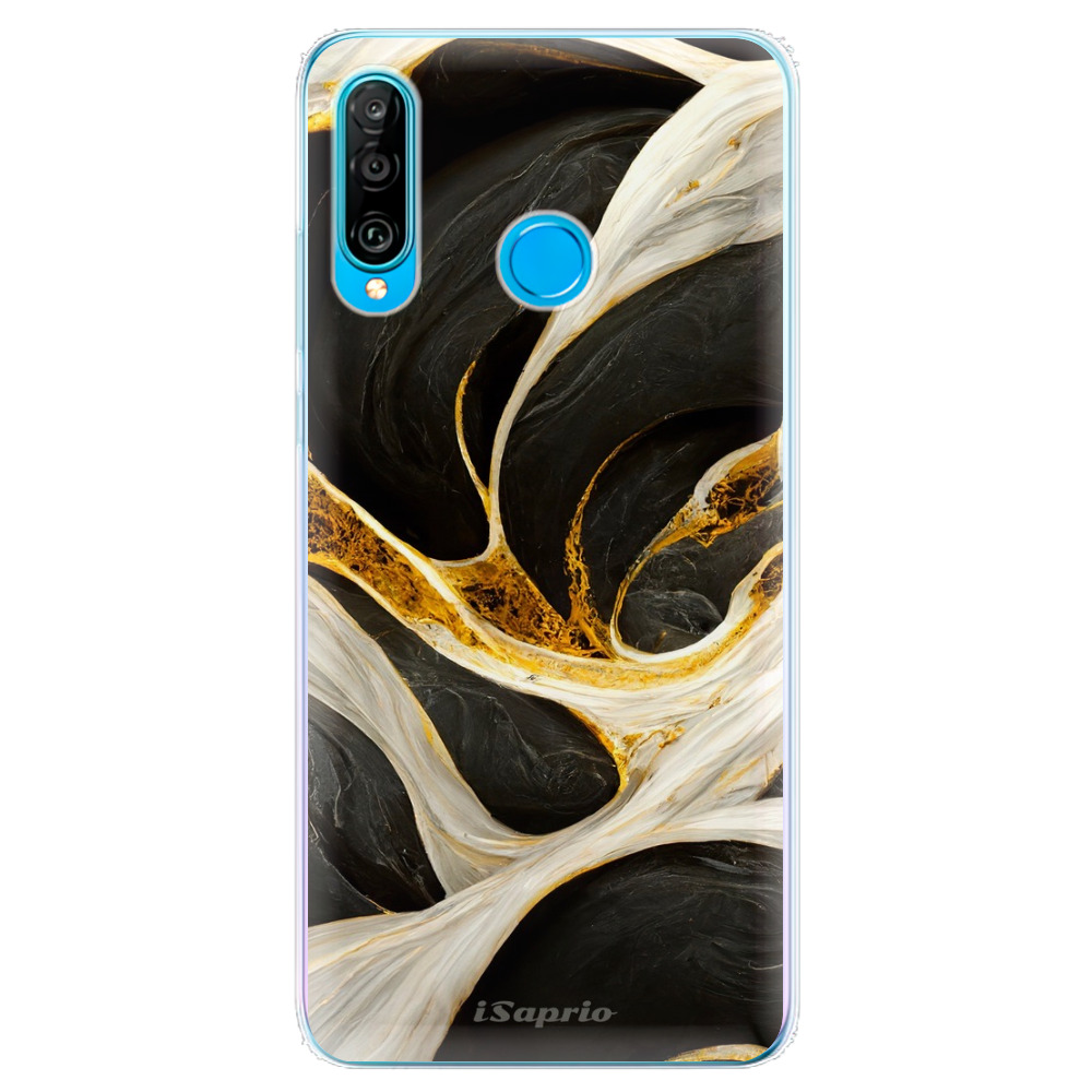Odolné silikónové puzdro iSaprio - Black and Gold - Huawei P30 Lite