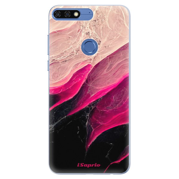 Silikónové puzdro iSaprio - Black and Pink - Huawei Honor 7C