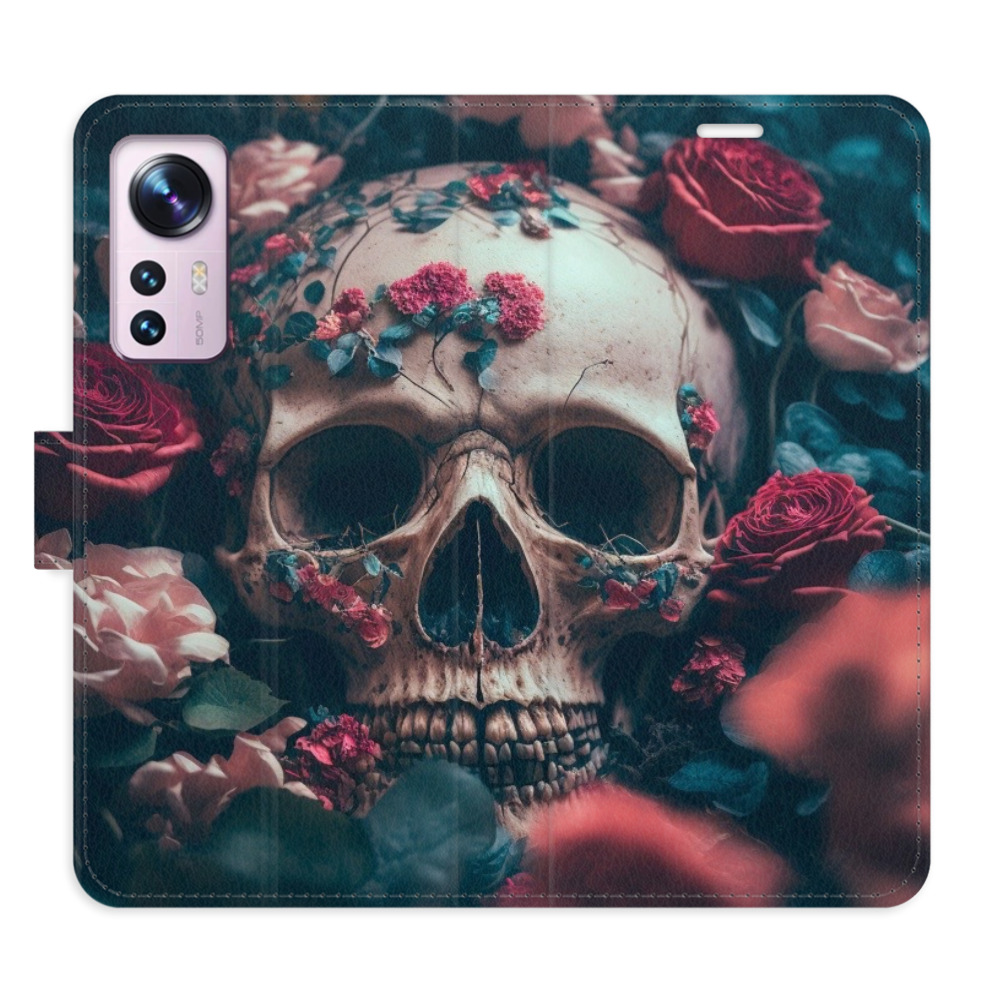 Flipové puzdro iSaprio - Skull in Roses 02 - Xiaomi 12 / 12X