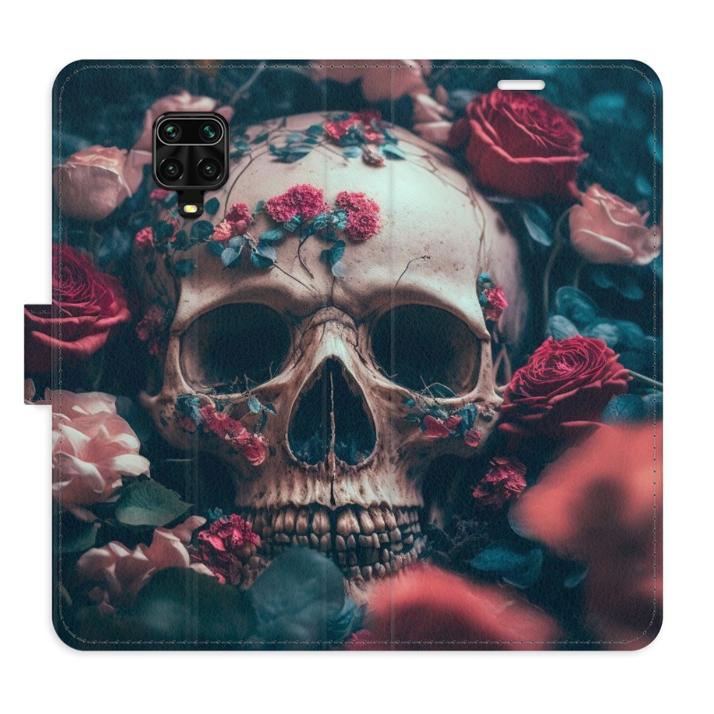 Flipové puzdro iSaprio - Skull in Roses 02 - Xiaomi Redmi Note 9 Pro / Note 9S