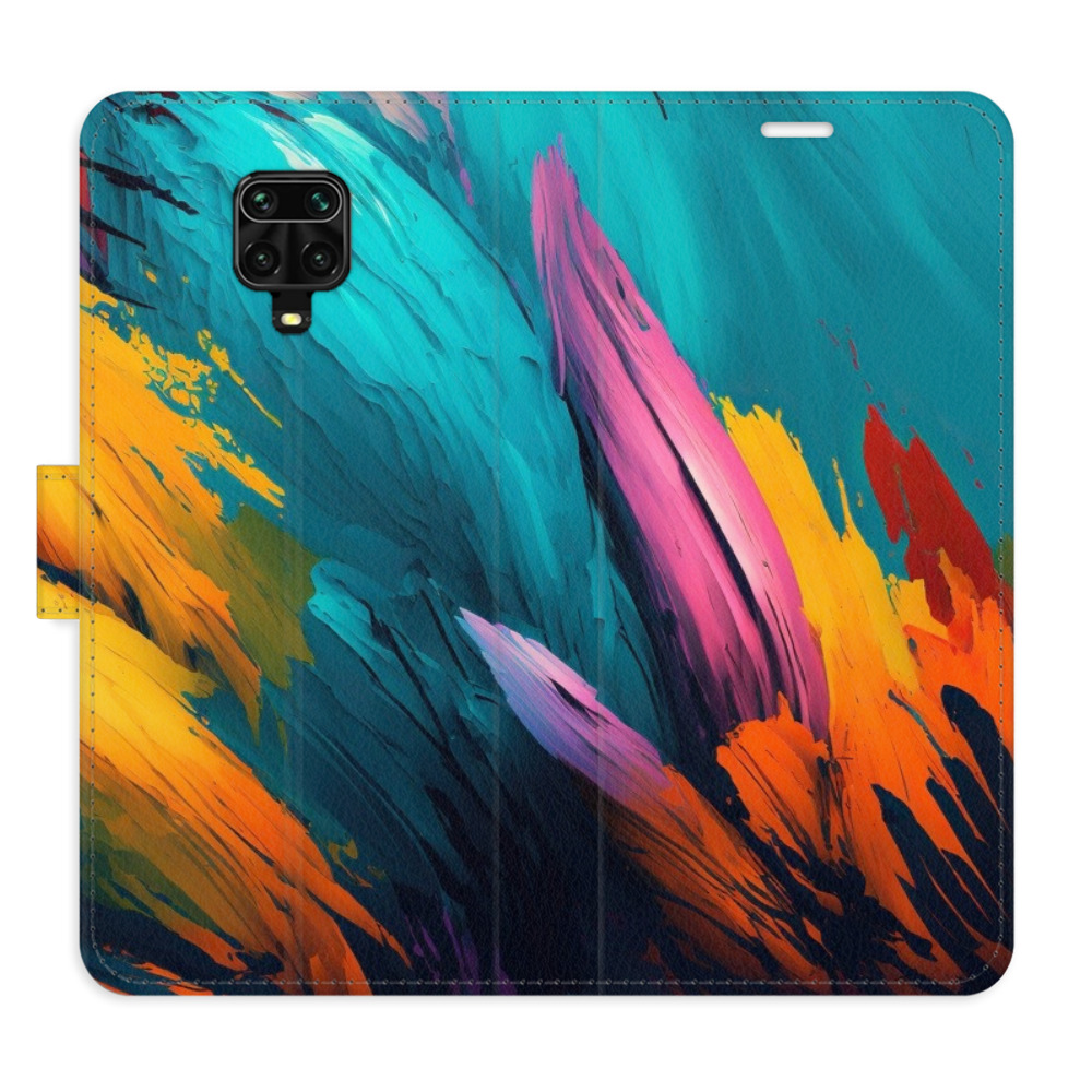 Flipové puzdro iSaprio - Orange Paint 02 - Xiaomi Redmi Note 9 Pro / Note 9S