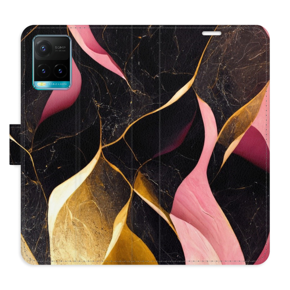 Flipové puzdro iSaprio - Gold Pink Marble 02 - Vivo Y21 / Y21s / Y33s
