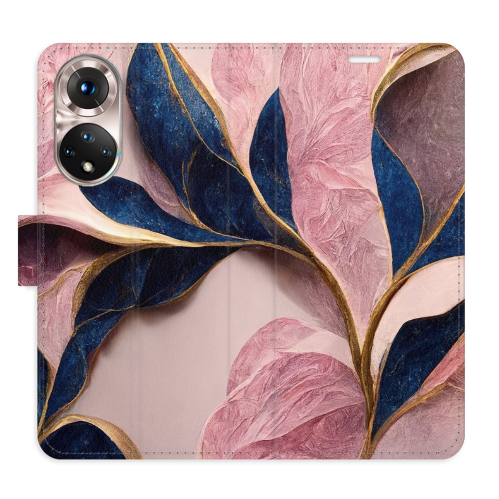 Flipové puzdro iSaprio - Pink Leaves - Honor 50 / Nova 9