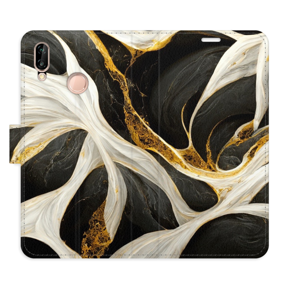 Flipové puzdro iSaprio - BlackGold Marble - Huawei P20 Lite
